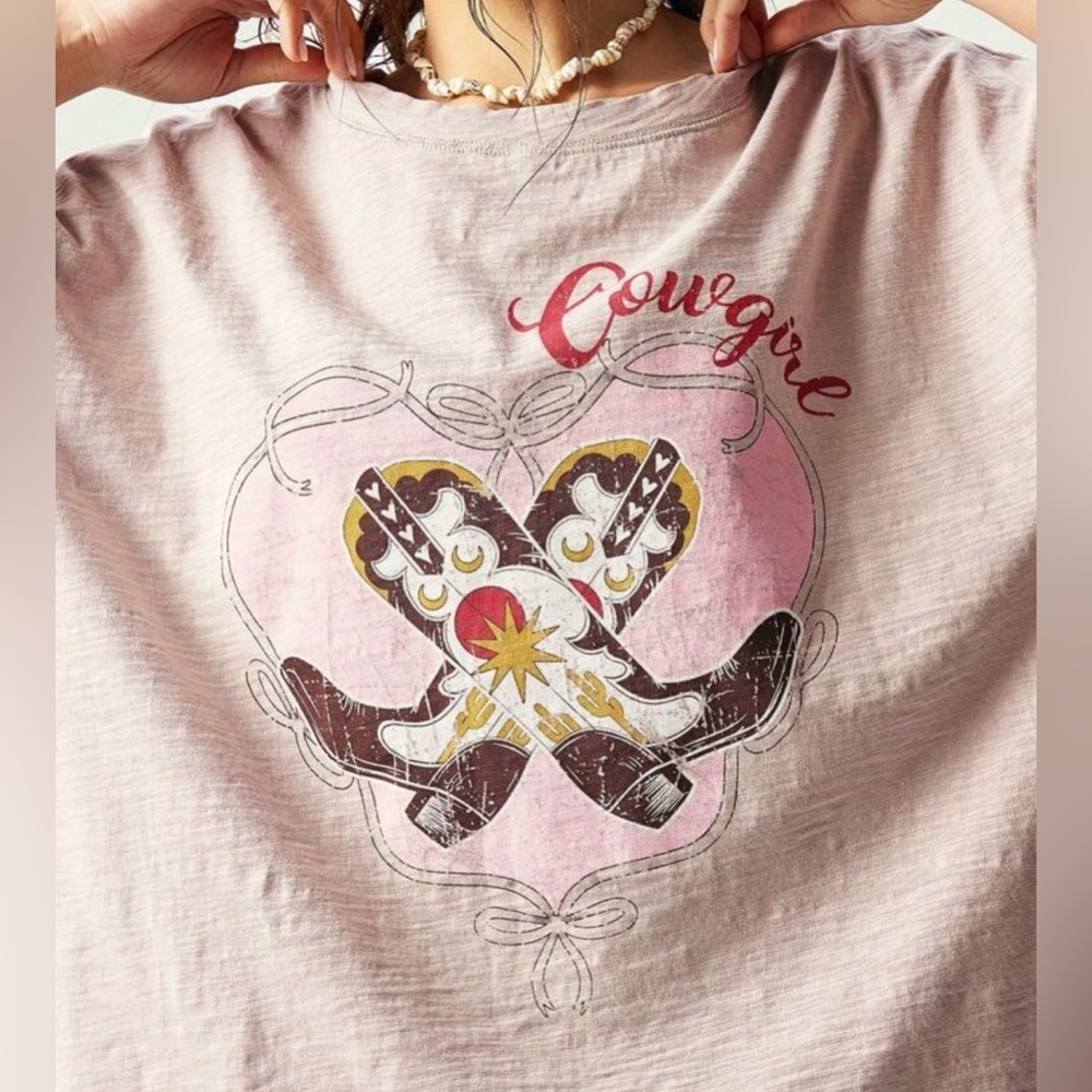 Cowgirl Graphic Tee in Pink